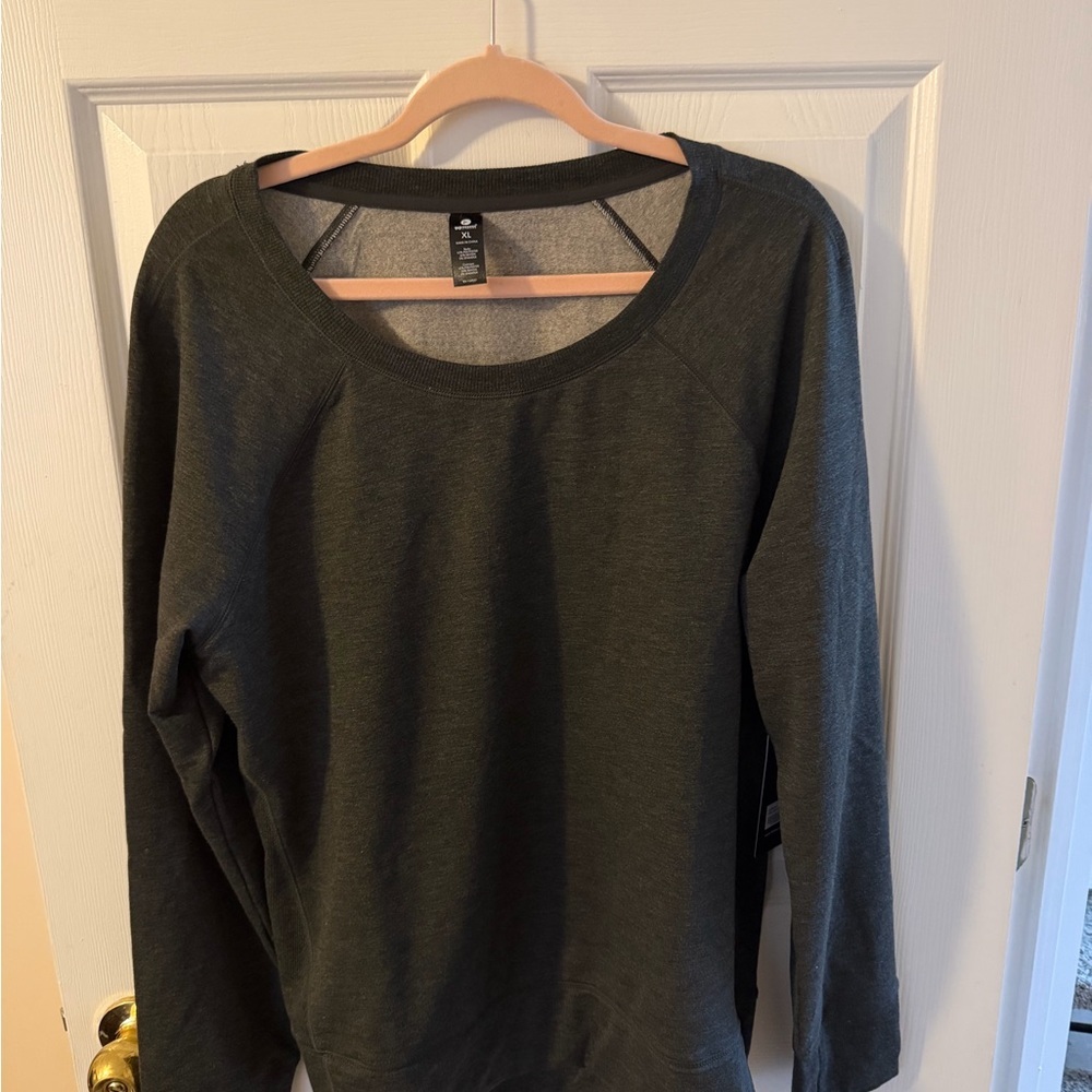 NWT 90 Degree by Reflex Raglan Pullover - Heather Ashy Moss